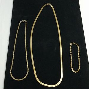 2 necklaces and 1 bracelet